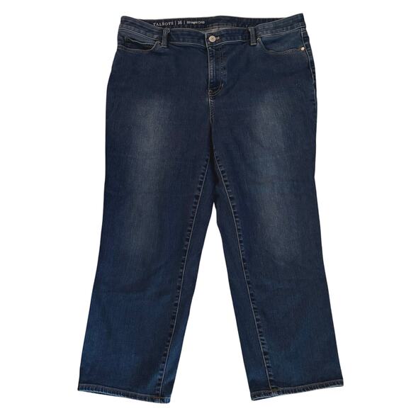 Talbots Plus Size 16 Straight Crop Denim Jeans Cropped - Picture 1 of 4